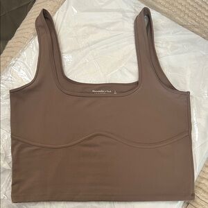 Abercrombie & Fitch Brown Squre Neck Crop Tank